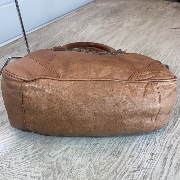 Liebeskind Berlin Esther Vintage Studded Satchel Tan Leather Vachetta Handbag - Picture 7 of 12